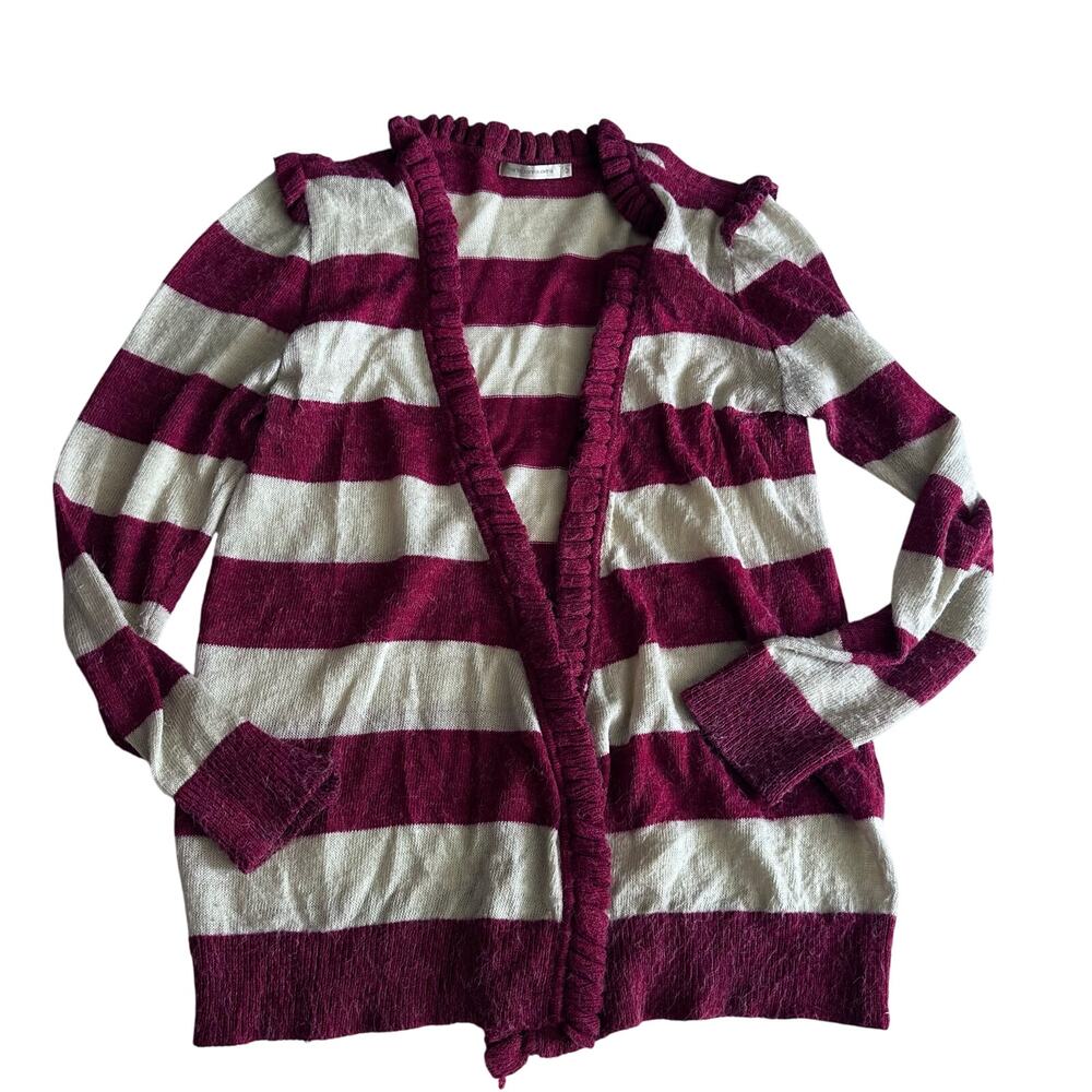 anthropolgie maria bonita extra stripe ruffle cardigan